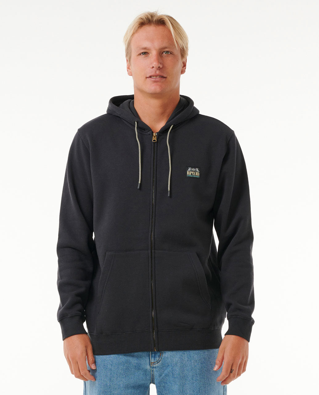 Horizon Zip Thru Hood Washed Black - Main Image