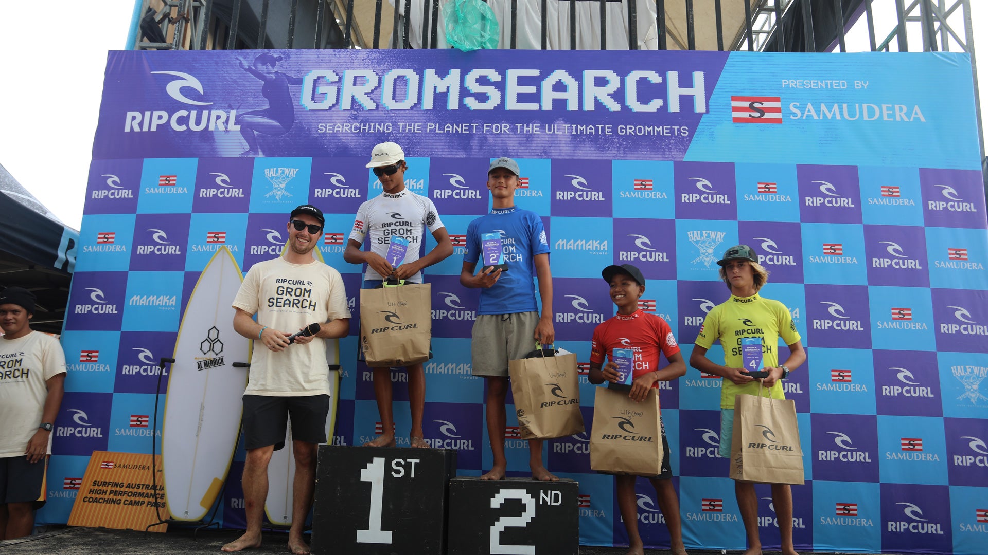 Dylan Wilcoxen And Suri Jabrik Win High Performance Coaching Camp In Australia At Rip Curl GromSearch 2023 Presented By Samudera Indonesia