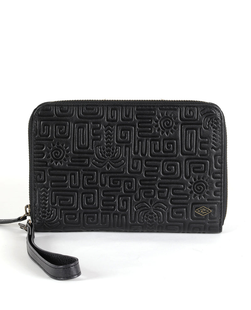 Oversized RFID Leather Wallet - Vintage Black