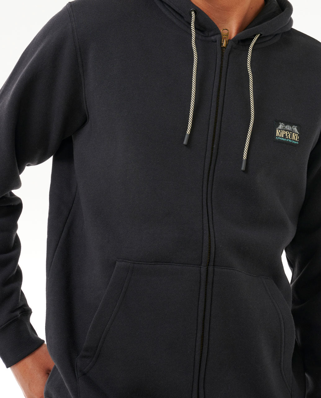 Horizon Zip Thru Hood Washed Black