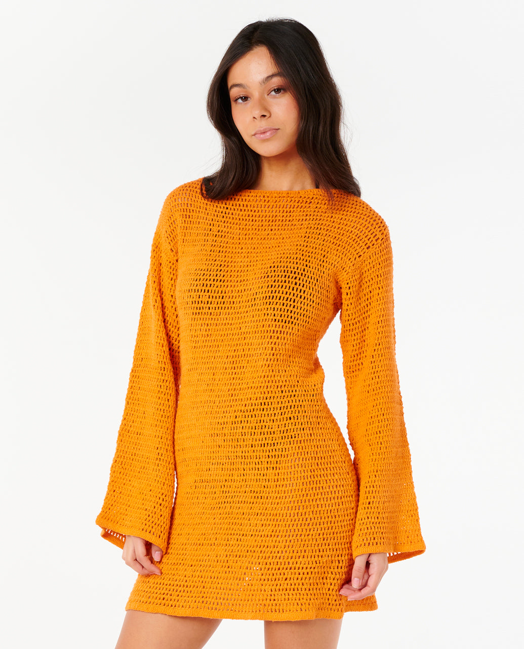 neon orange long sleeve dress ARRANGE - Maxi Dress - Women - Polyester/Spandex - 20 US