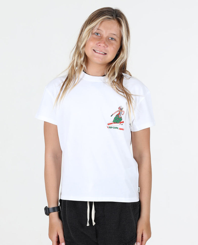 Bali Ode Balinesse Dancer Tee - Girl - White