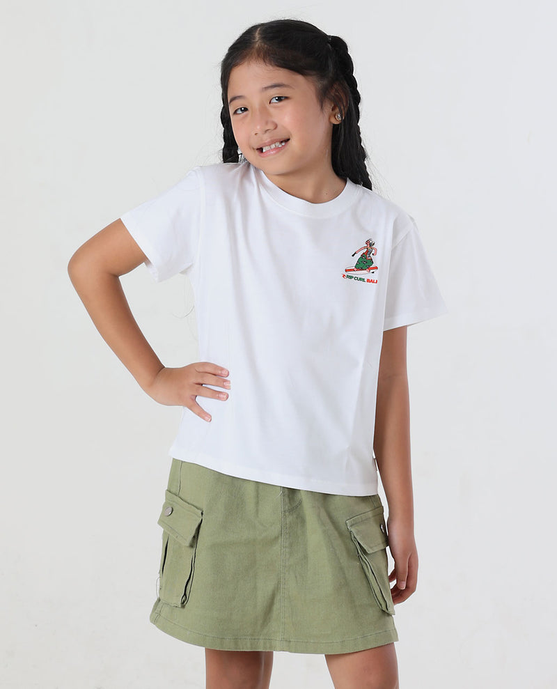 Bali Ode Balinesse Dancer Tee - Junior Girl - White