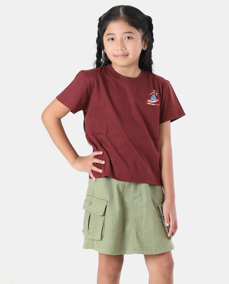 Bali Ode Balinesse Dancer Tee - Junior Girl - Dark Plum