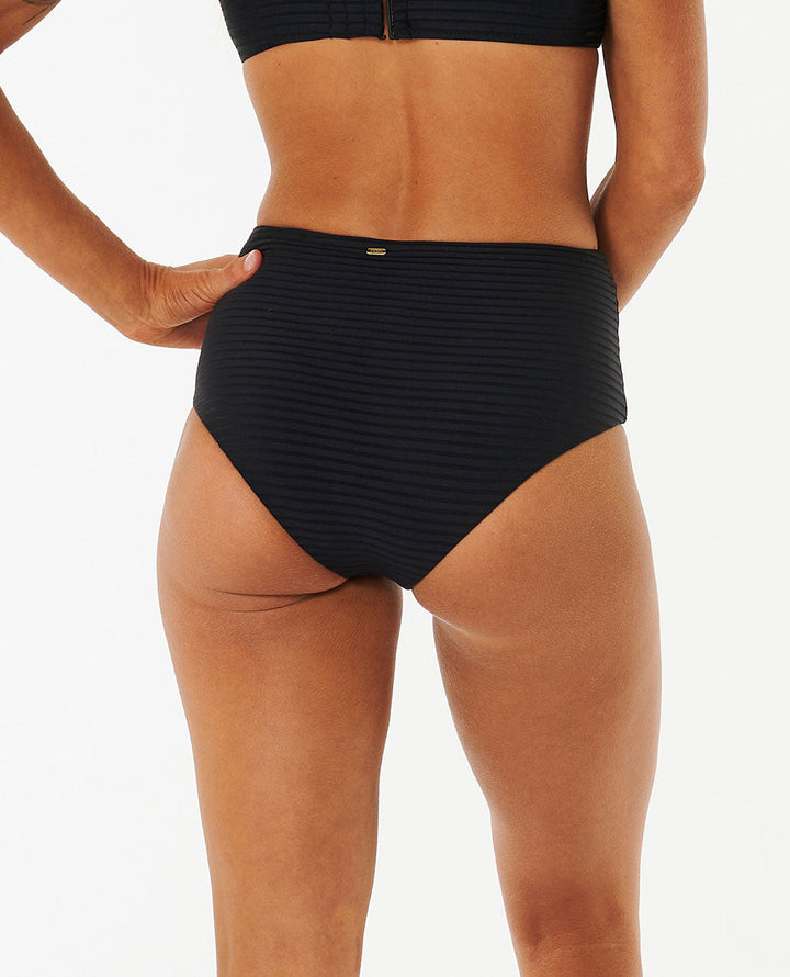 Premium Surf High Waist Good Coverage Bikini Bottoms Black