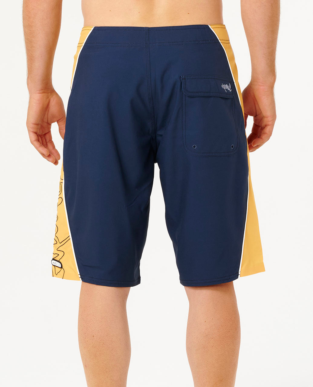 Mirage Panel Beater Boardshort - Navy/Yellow - Surf Clothing for