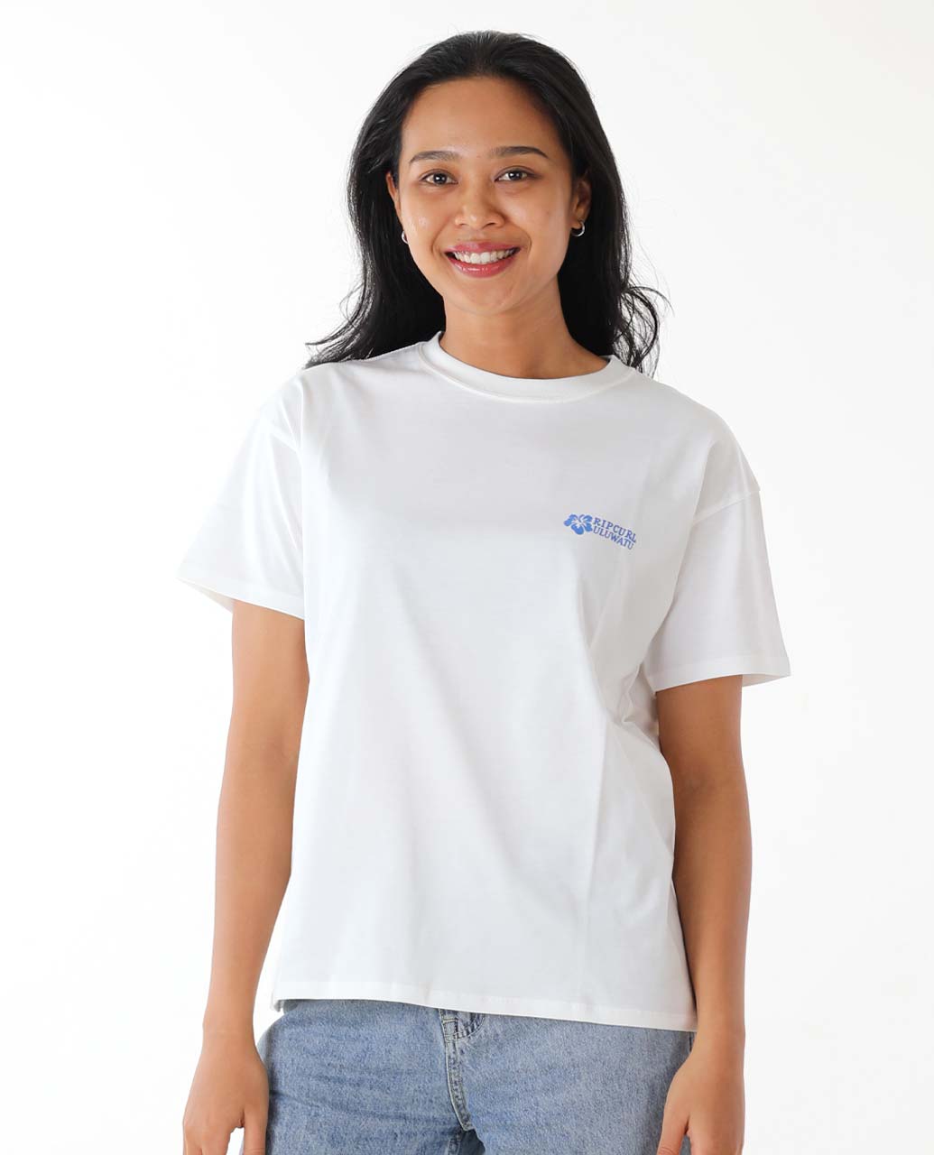 Hibiscus Puff Desto Tee - Bone Uluwatu - Surf Clothing for womens