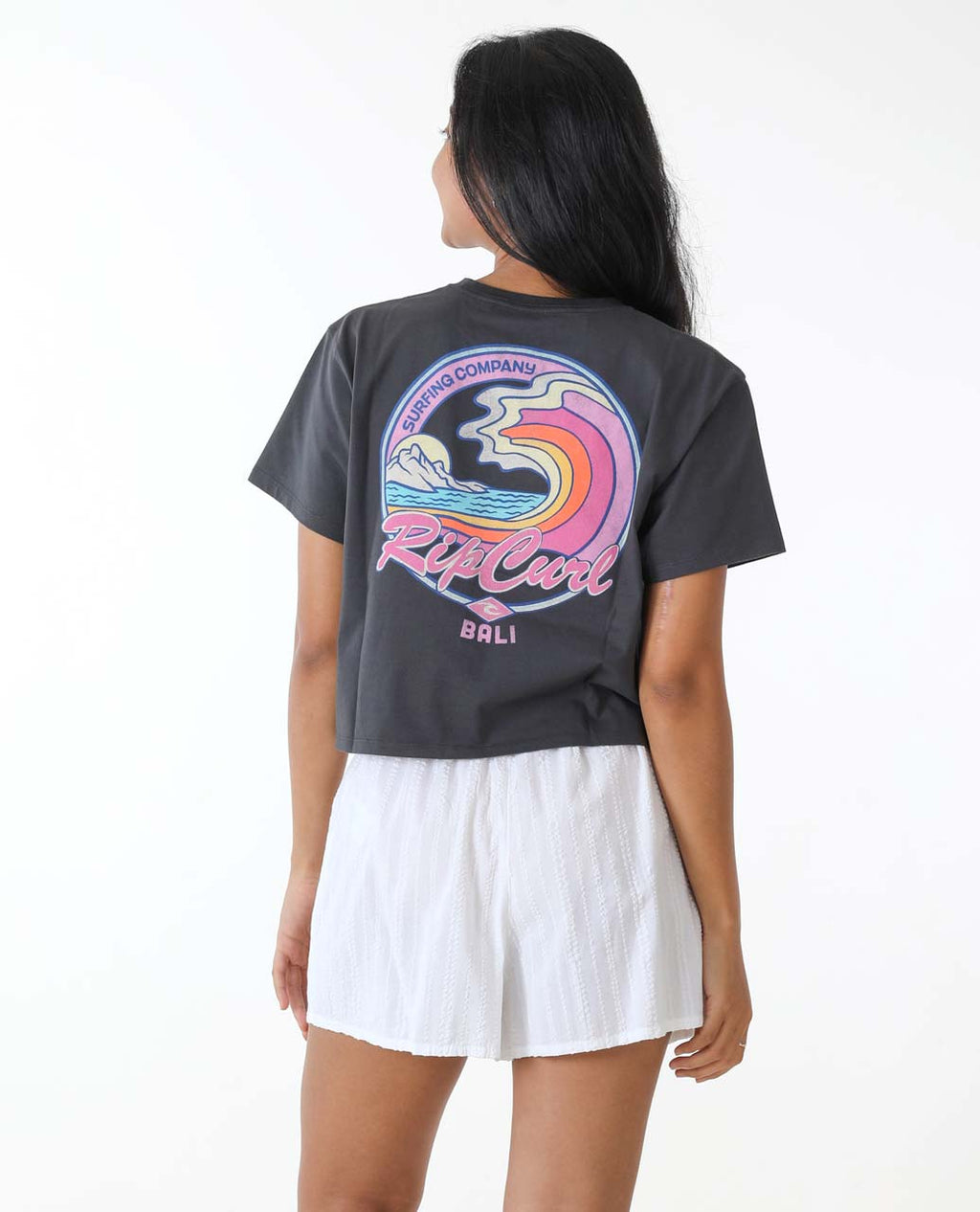 Layday Desto Crop Tee - Washed Black Bali