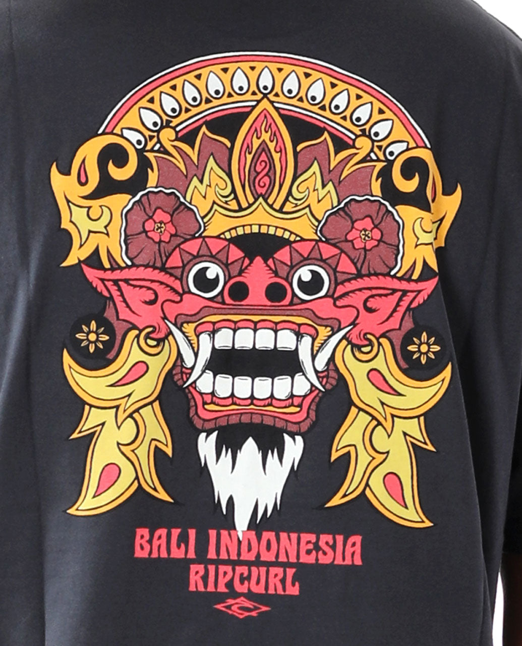 Bali Barong Logo Tee Washed Black Surf Clothing for mens – Rip