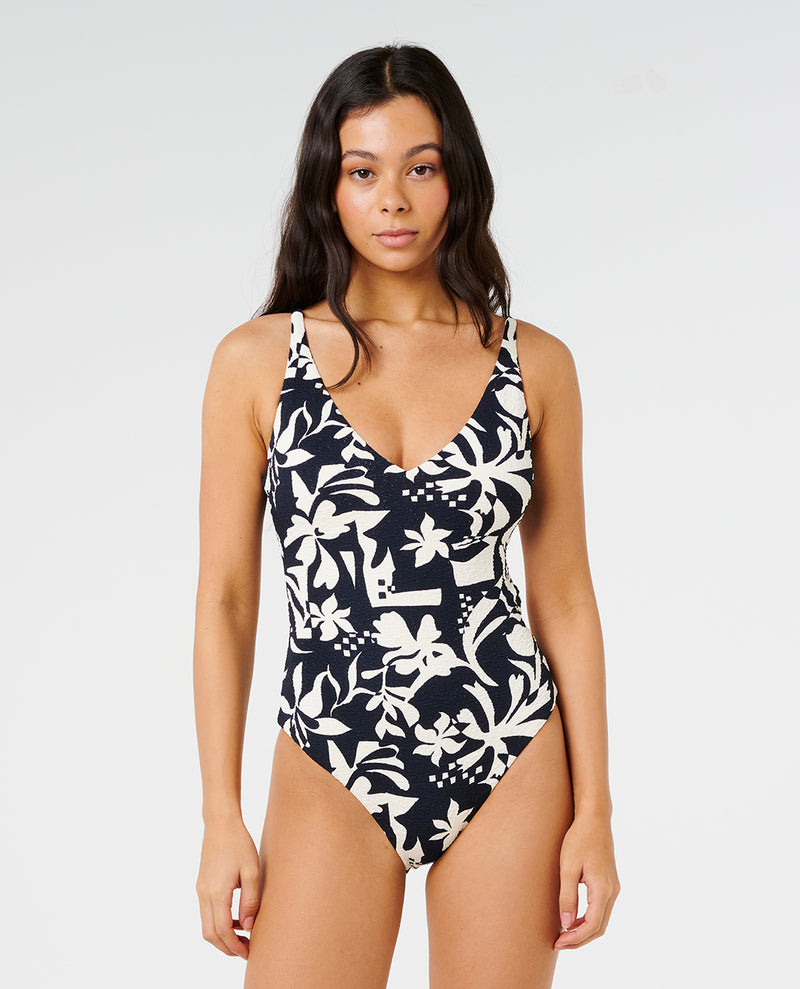 Topanga Geo Full One Piece Swimsuit - Black
