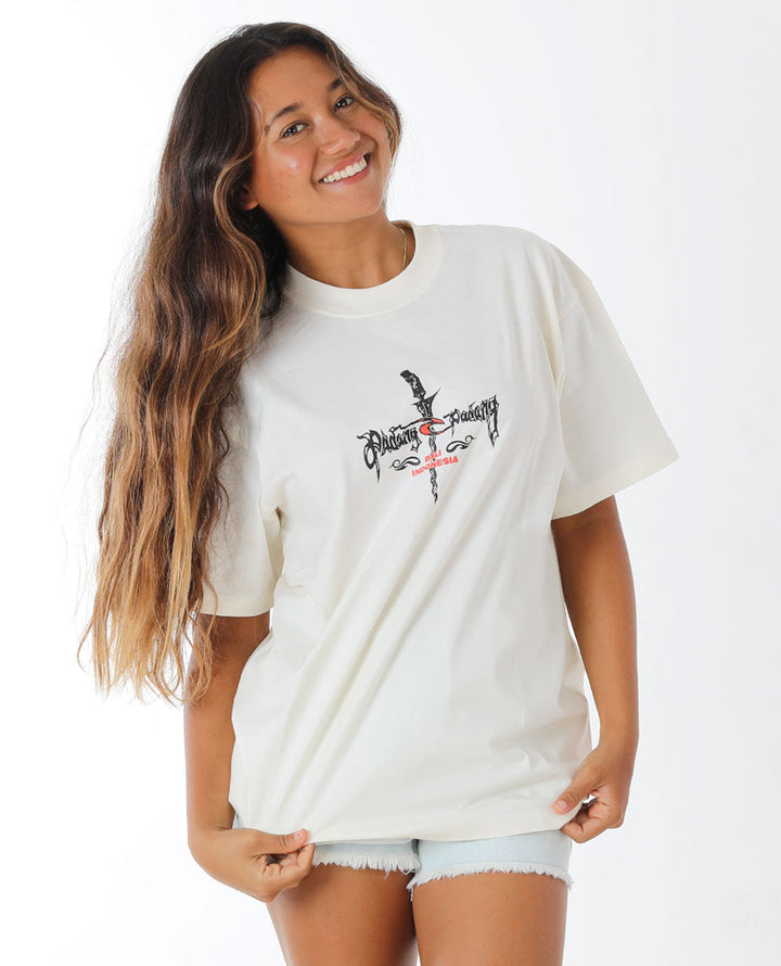 RIP CURL☆Padang Padang 25 Barong Tee コットン 半袖 Tシャツ Padang Padang 25 Barong Tee - Washed Black - Surf Clothing
