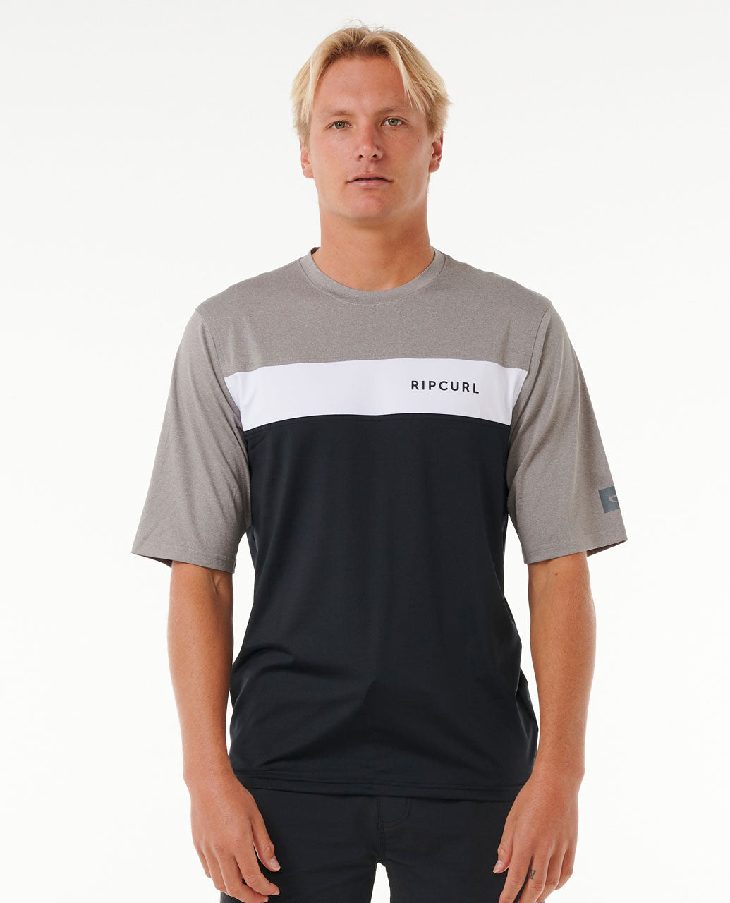 Undertow Short Sleeve UV Tee - Black/Grey - Surf Wetsuits for mens ...
