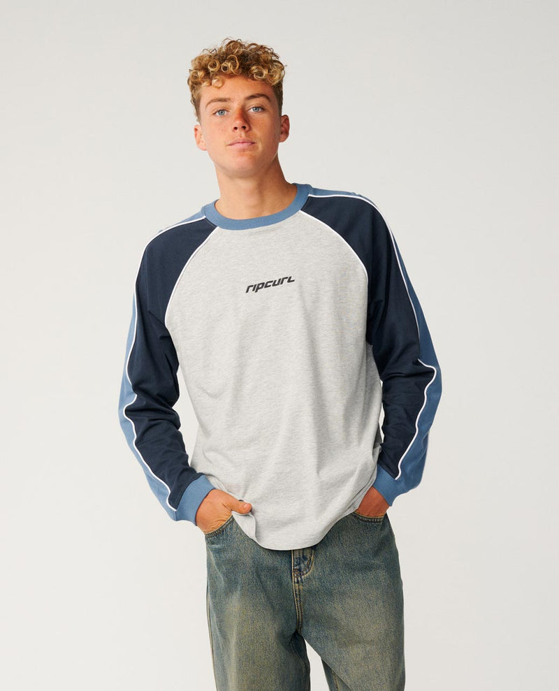 Archive Sandman Panel Long Sleeve Loose Tee - Grey Marle