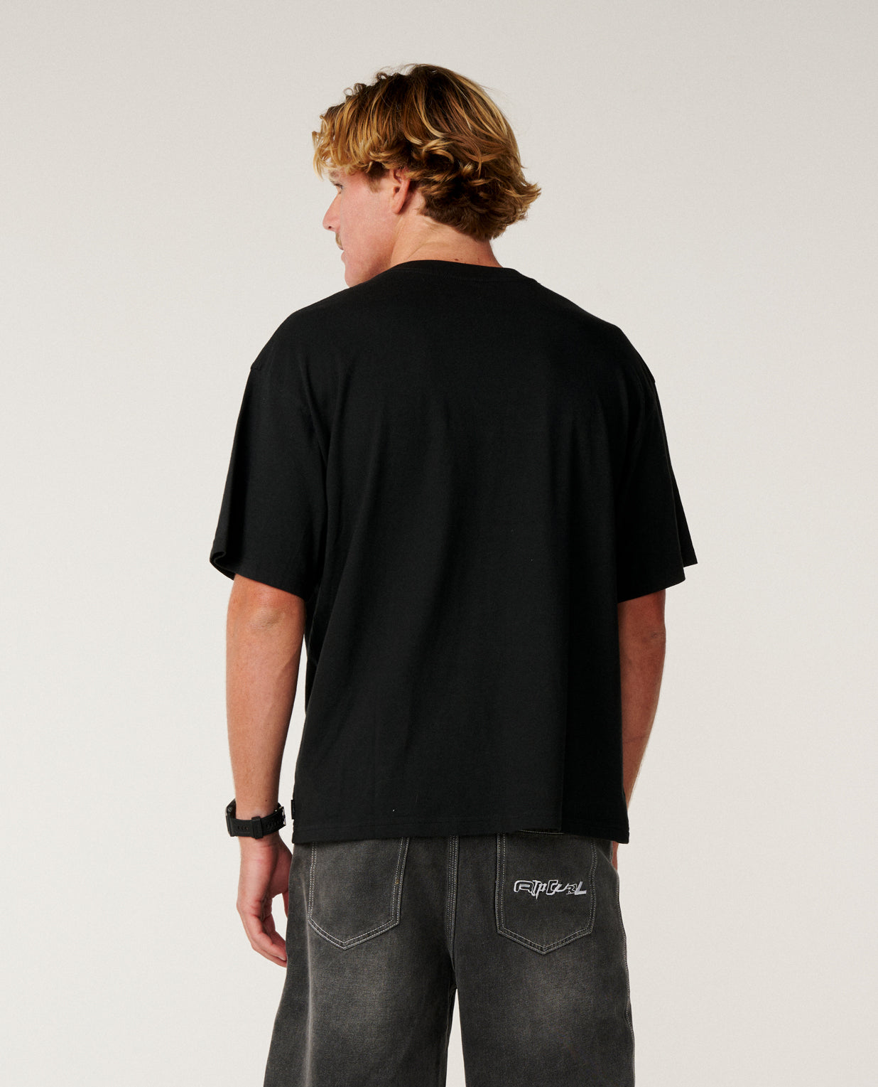 Archive 69 Panel Boxy Tee - Black - Surf Clothing for mens – Rip