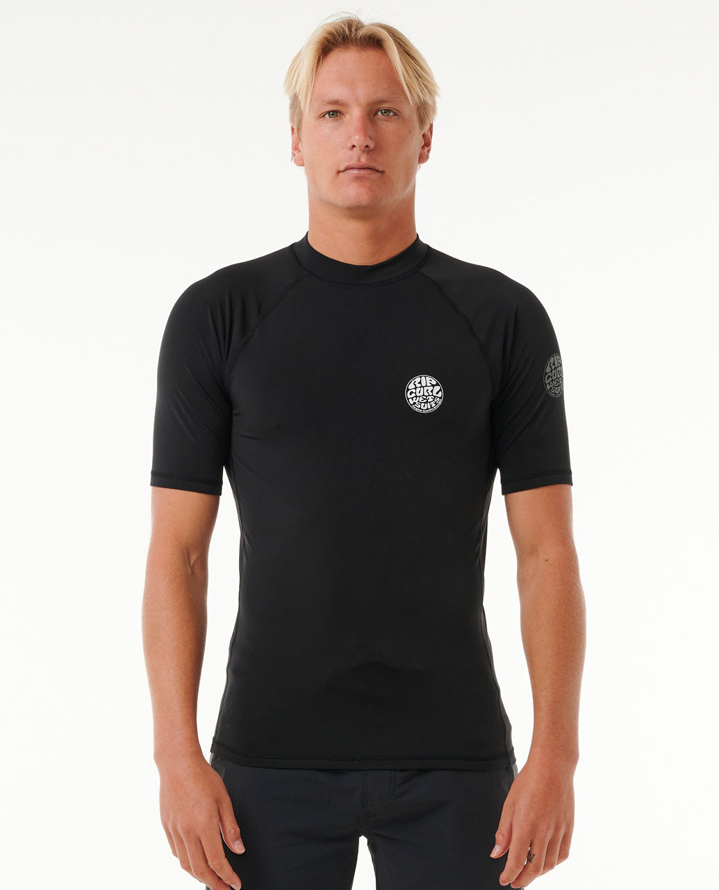 Icons UPF50+ Brushed Short Sleeve Rash Vest - Black - Surf Wetsuits for ...