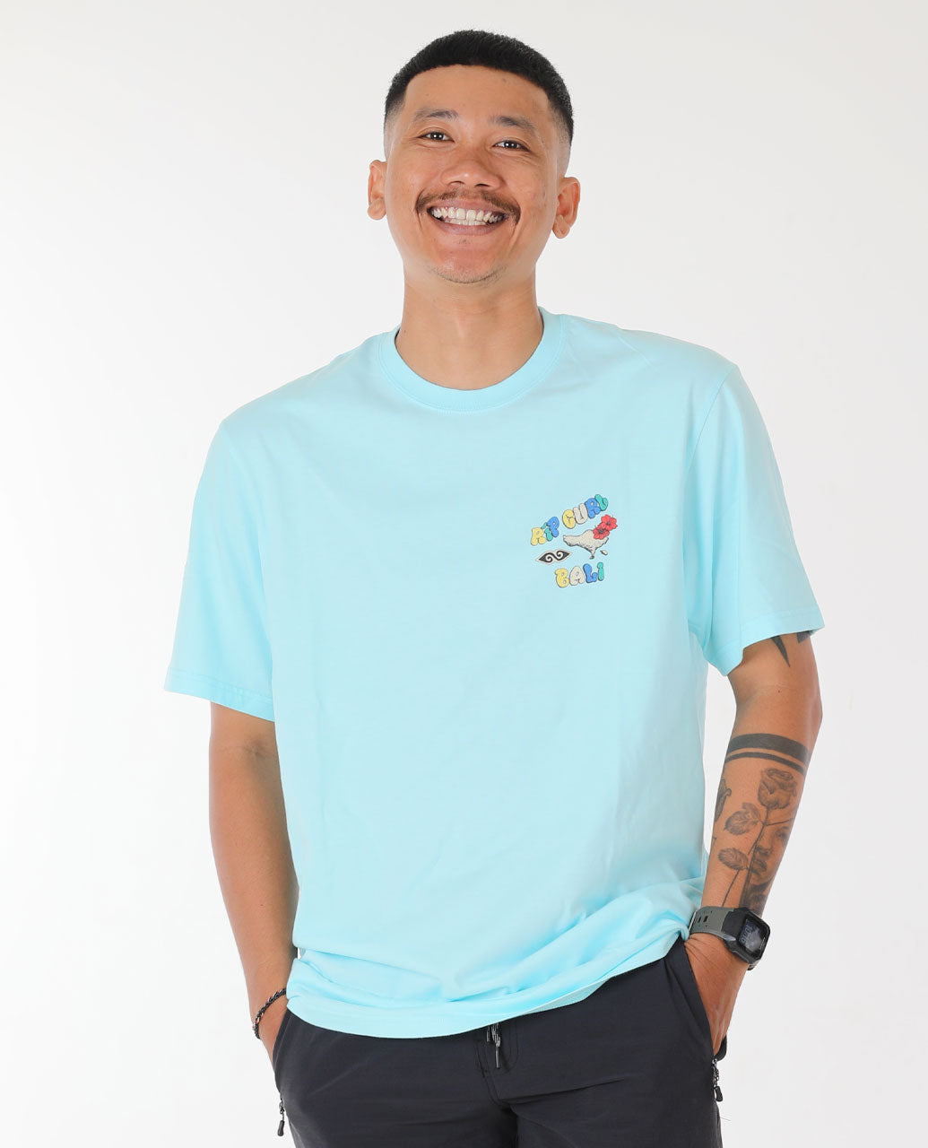 Bali Putu Surya Culture Tee - Atomizer Blue