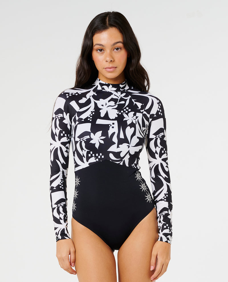 Topanga Geo UPF Surf Suit - Black