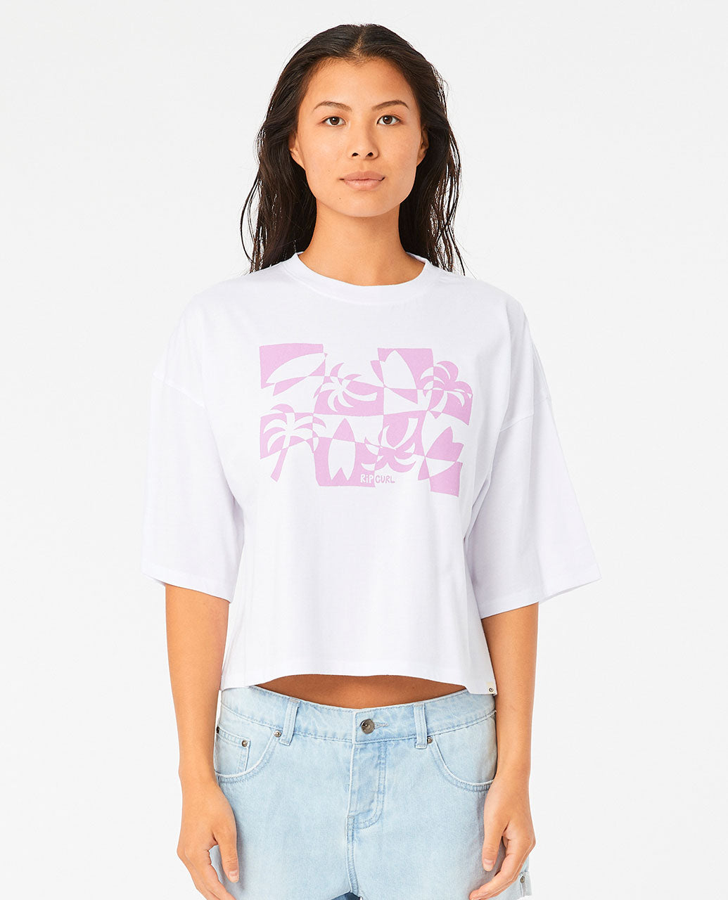 Check Heritage Crop Tee - Surf Clothing for womens – Rip Curl Indonesia