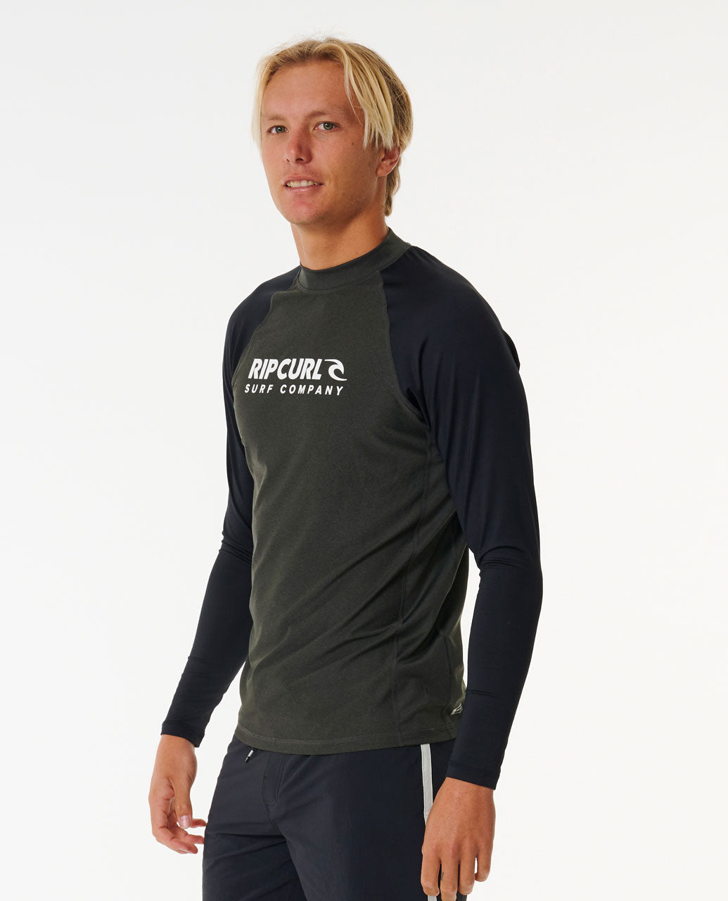 Shock UV Long Sleeve Rash Vest - Black Marle - Surf Wetsuits for mens ...